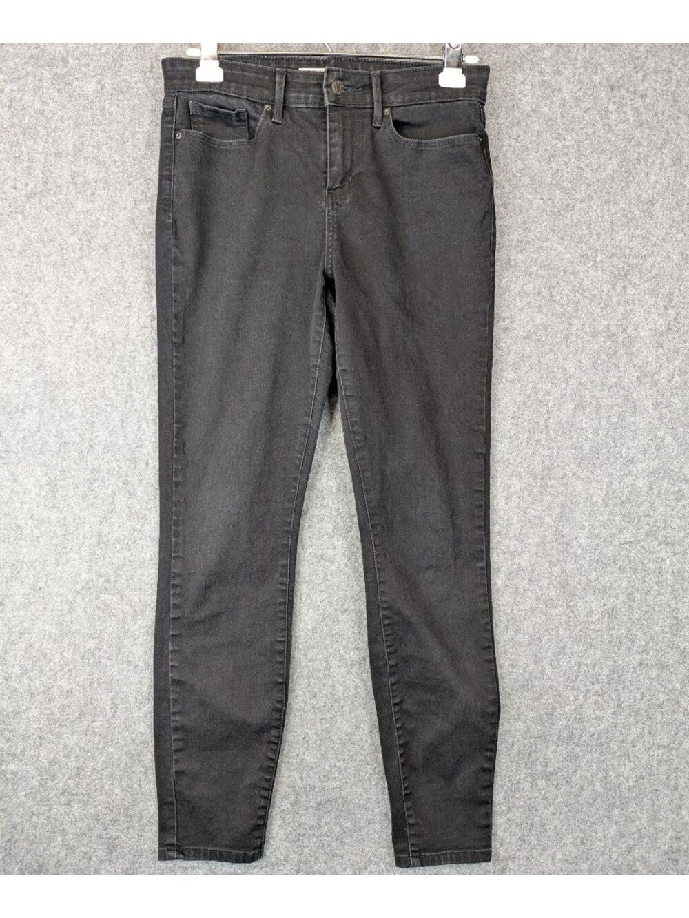 Signature Levi Strauss Womens 6 Mid Rise Skinny Jeans 28x28 Black Stretch Denim